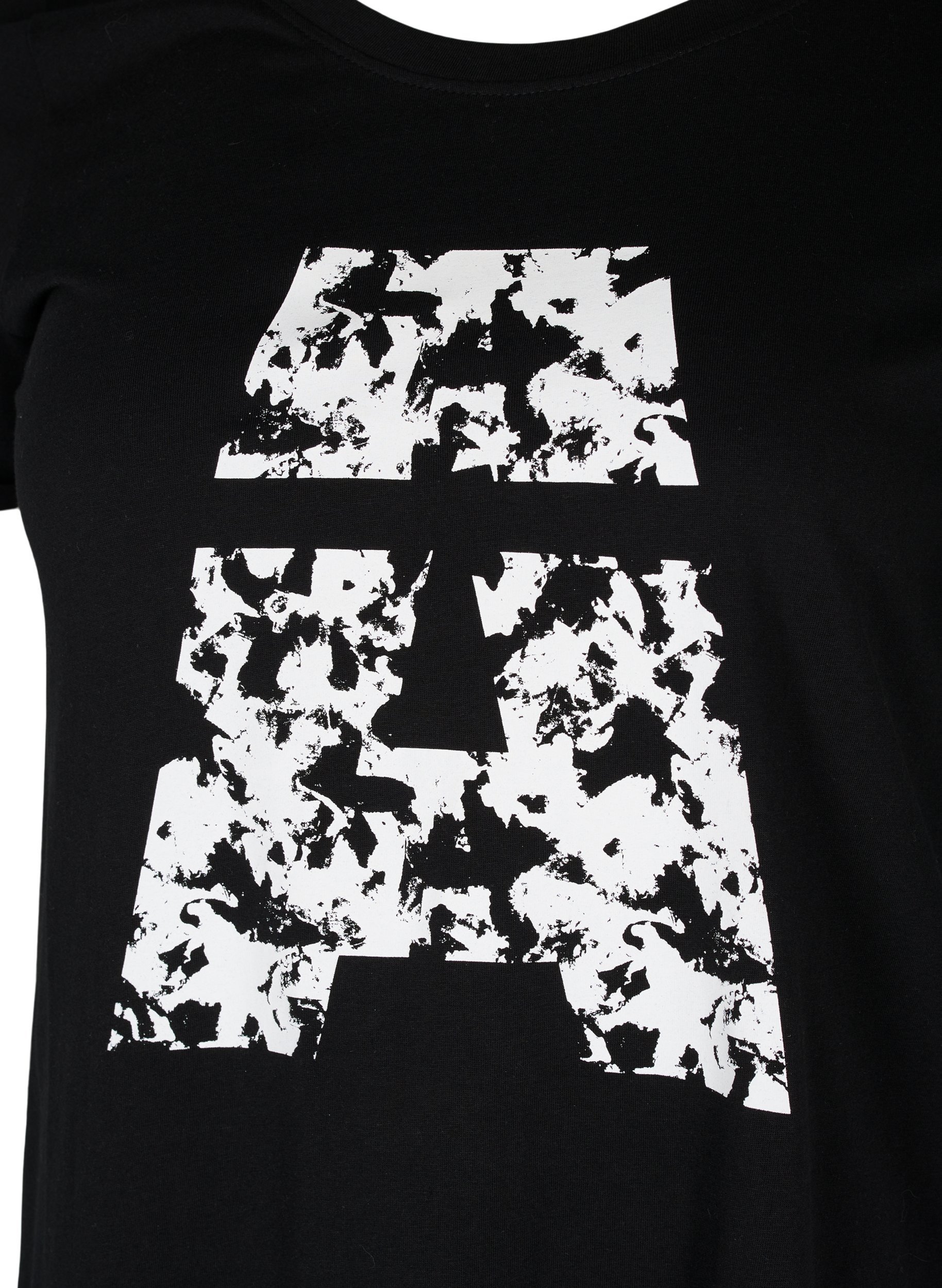 T-paita printillä treeniin , Black Big A, Packshot image number 2