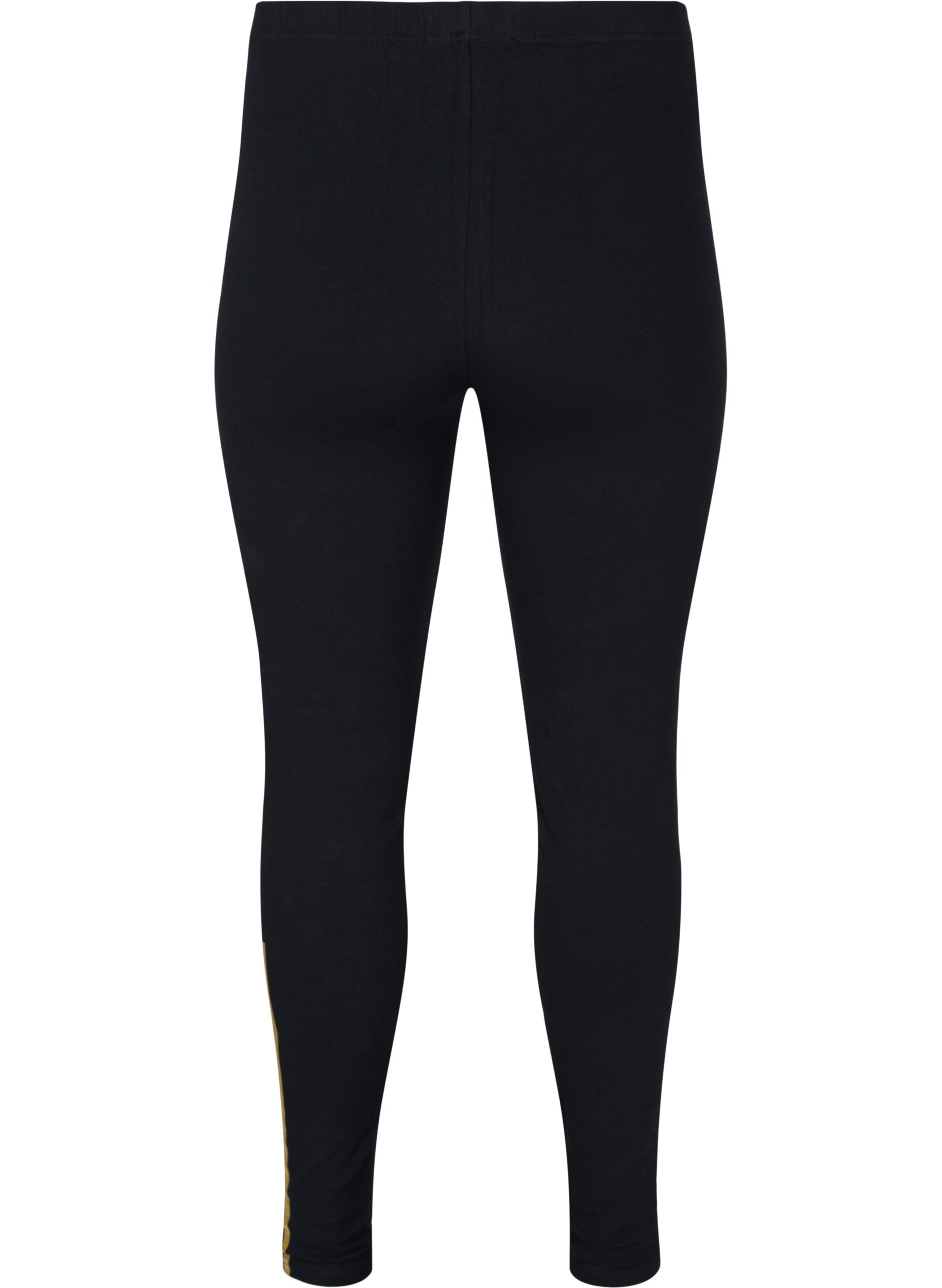 Puuvillaiset legginssit printillä, Black, Packshot image number 1
