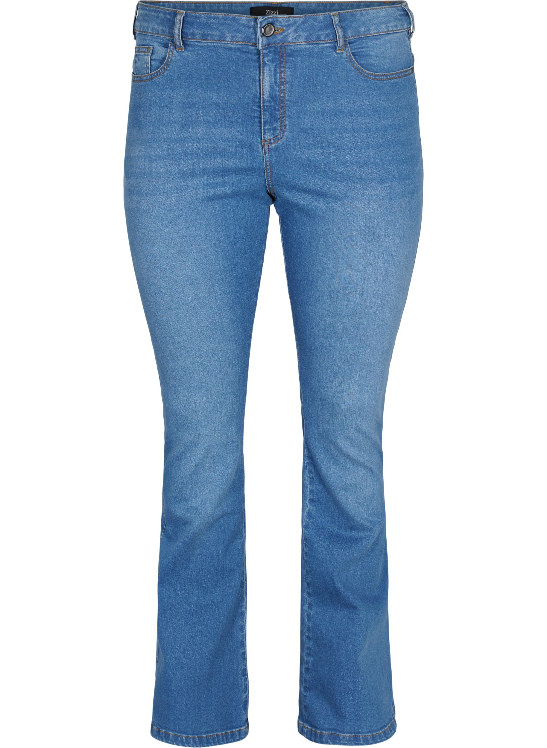 Korkeavyötäröiset Ellen bootcut-farkut, Light blue, Packshot image number 0