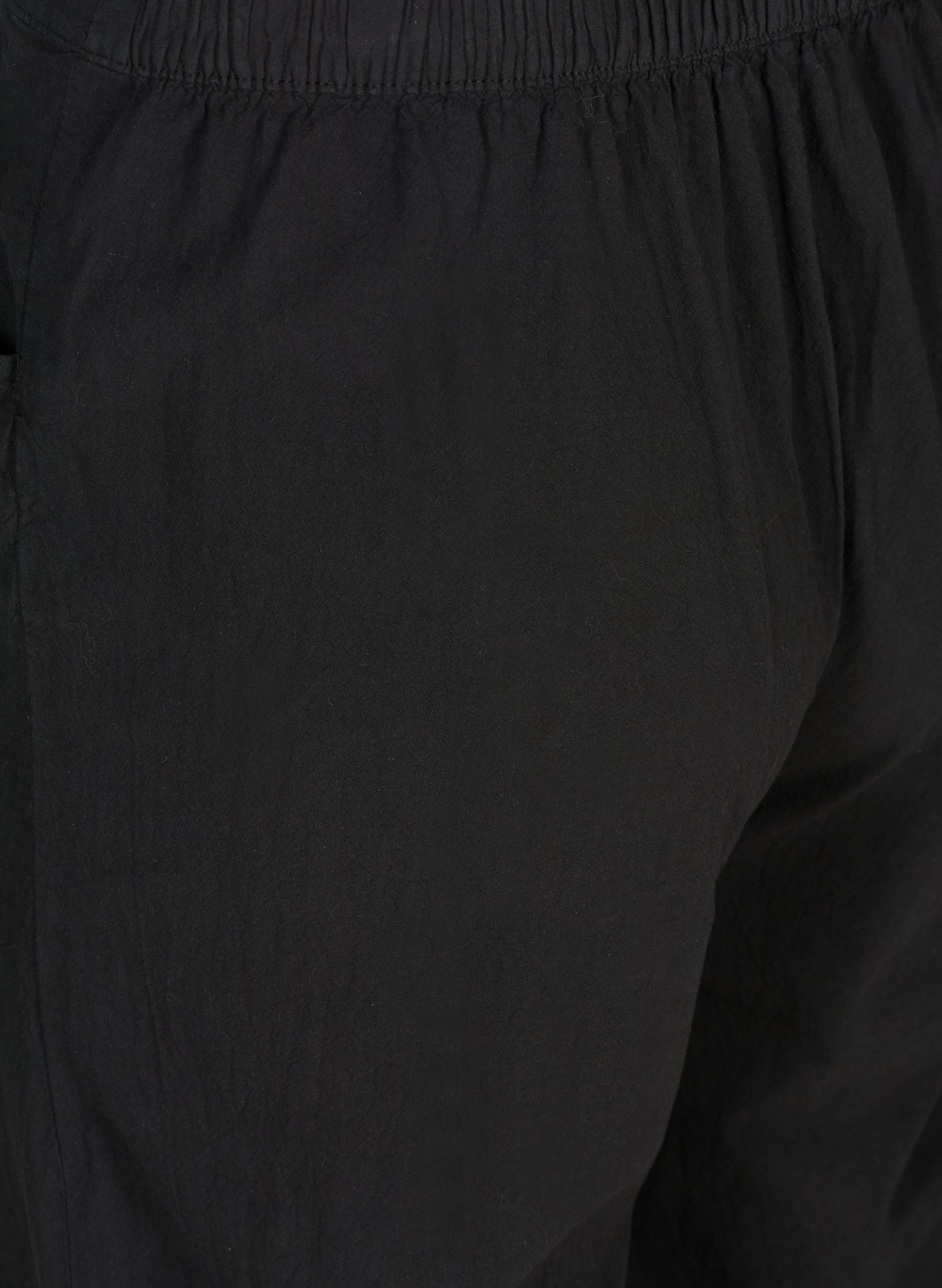 Väljät culottes-housut puuvillasta , Black, Packshot image number 3