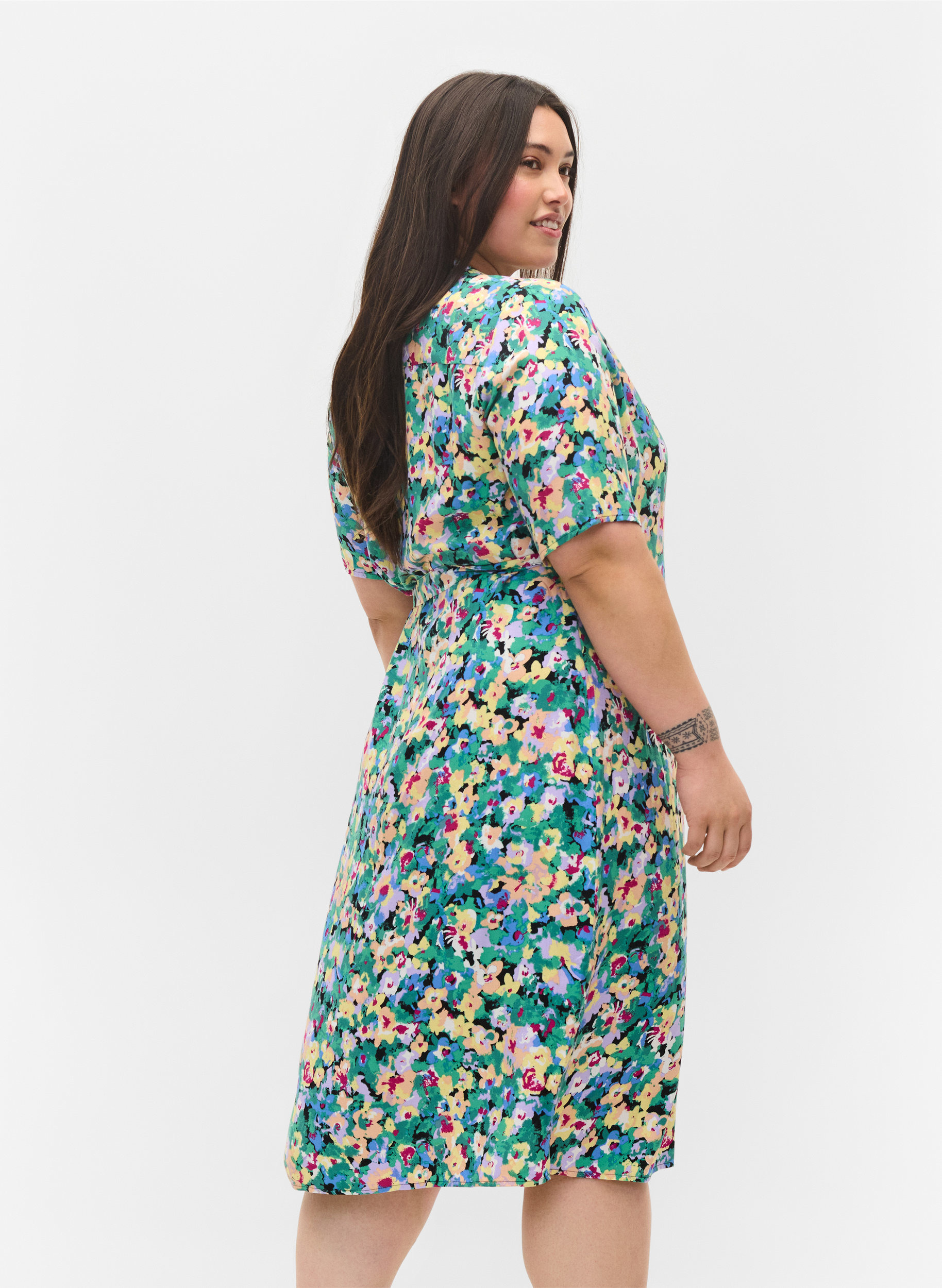 Kietaisumidimekko kuosilla, Multi AOP, Model