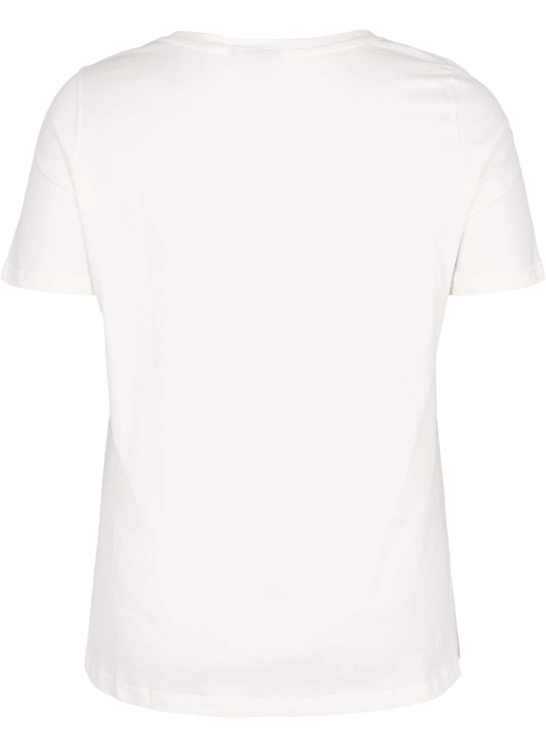 Puuvillainen t-paita helmillä, Warm Off-white, Packshot image number 1