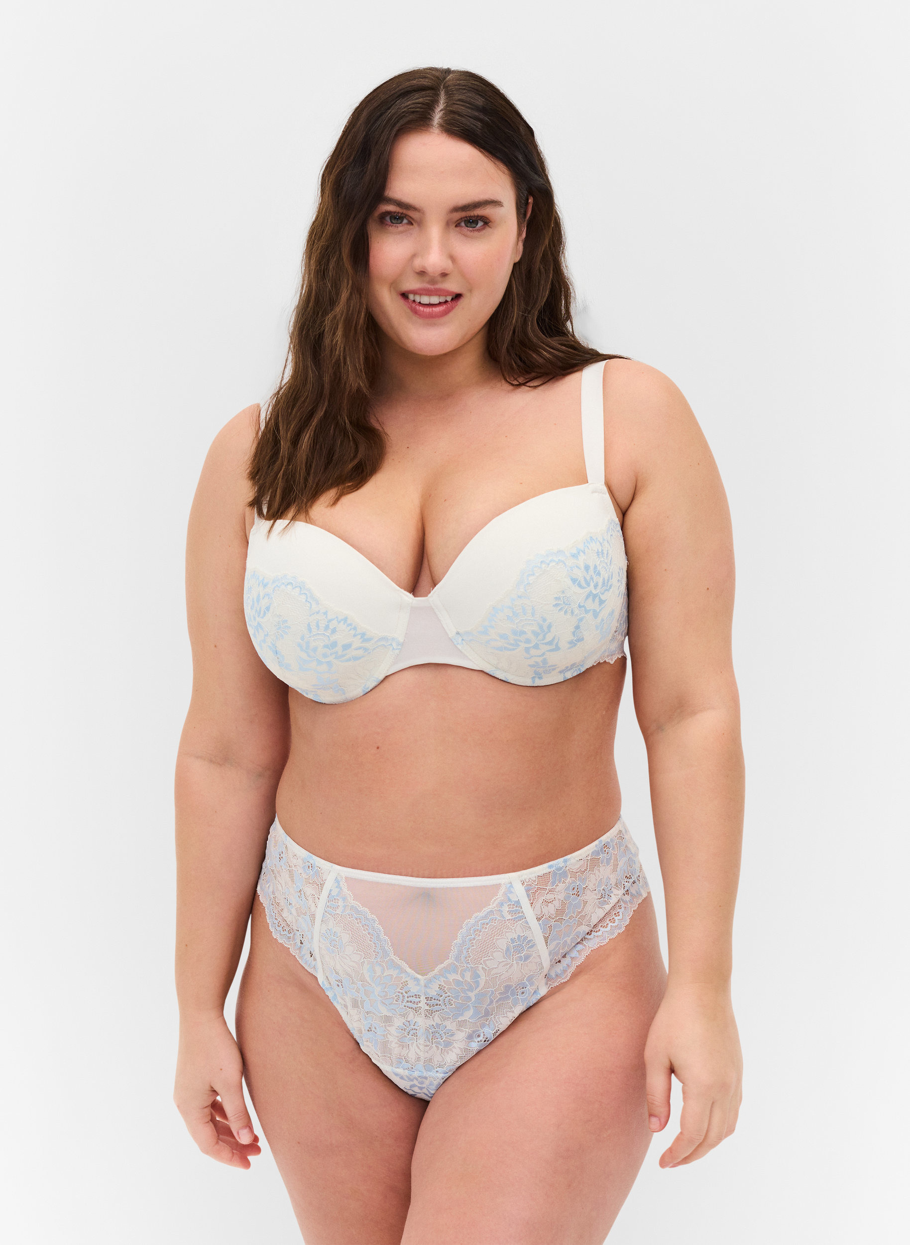 Pitsiset stringit normaalilla vyötäröllä, Tofu w. blue, Model
