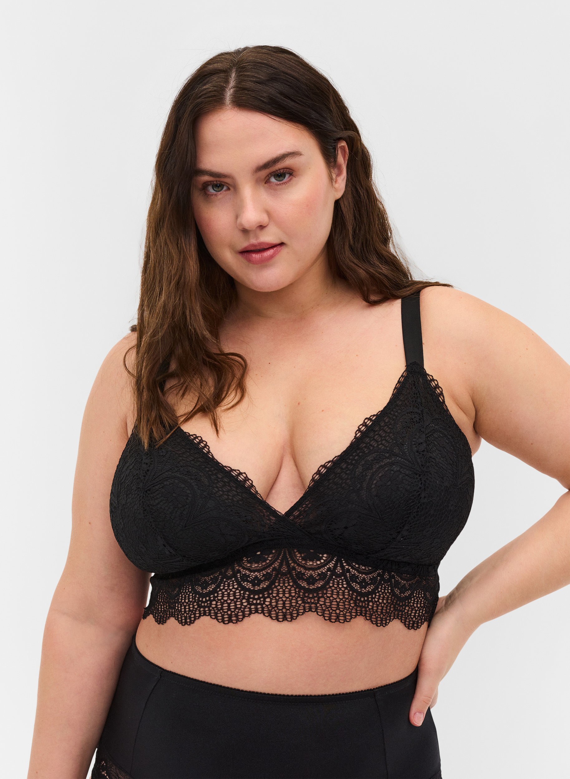 Pitsirintaliivit irroitettavalla toppauksella, Black, Model