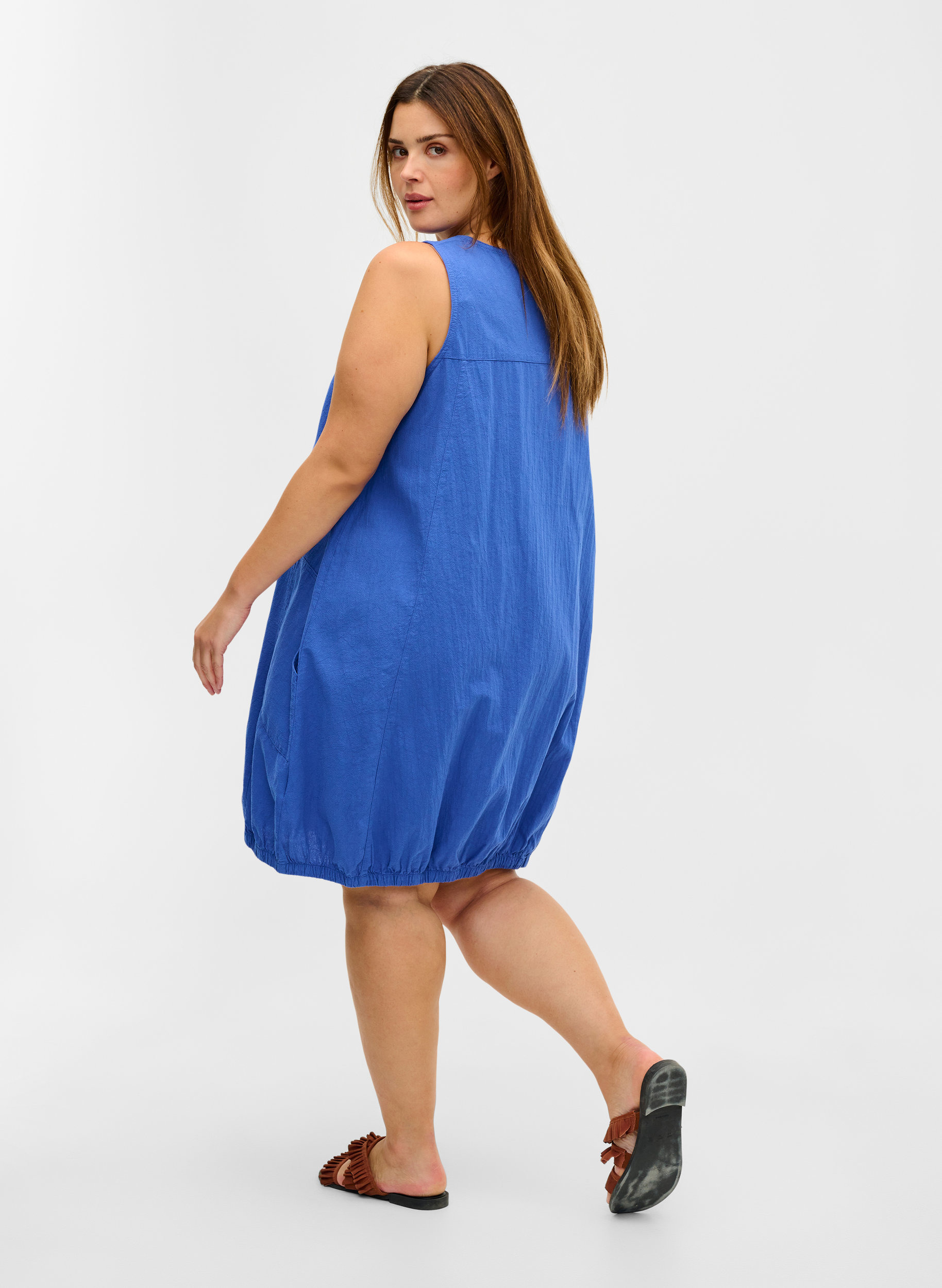 Hihaton mekko puuvillasta, Dazzling Blue, Model image number 1