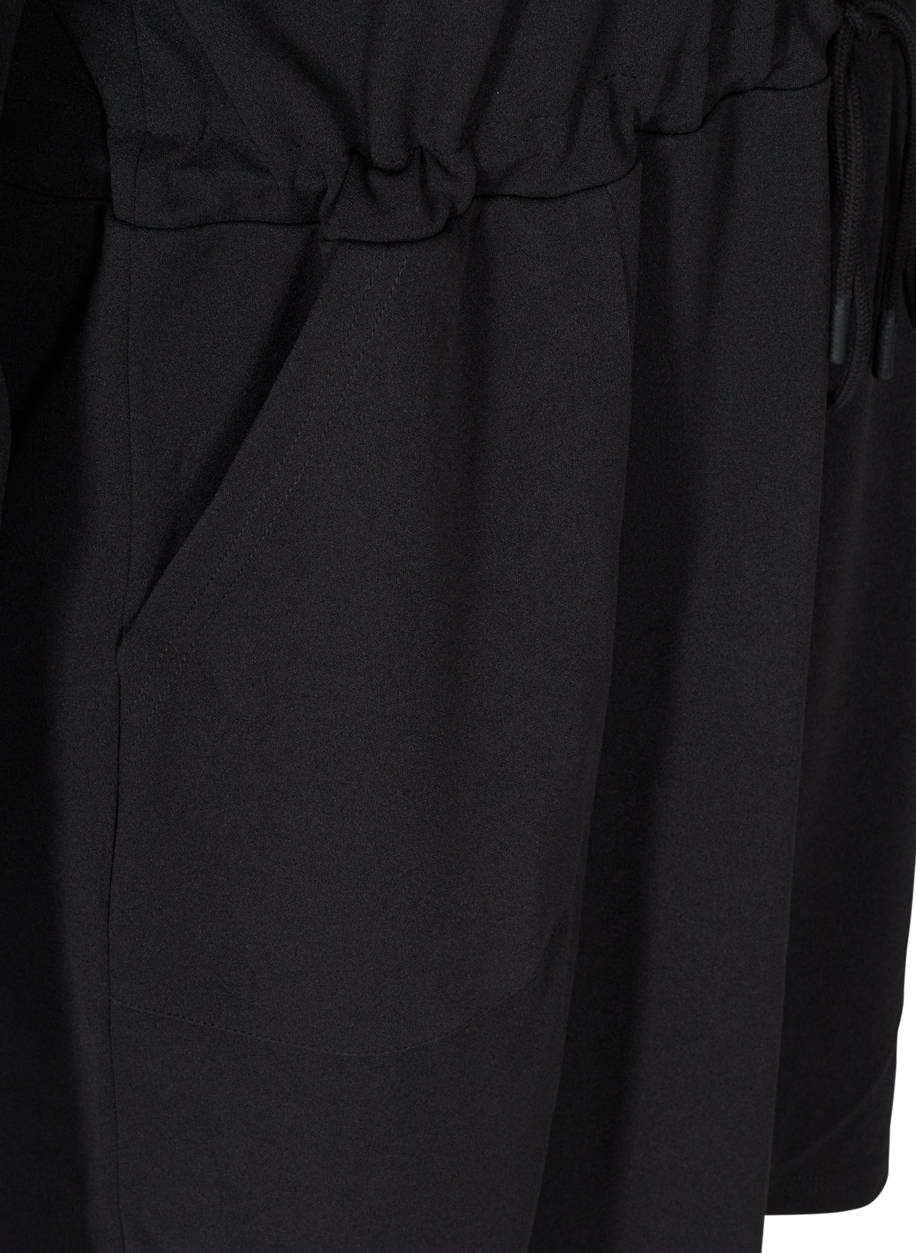 Pitkähihainen tunika taskuillla, Black, Packshot image number 3