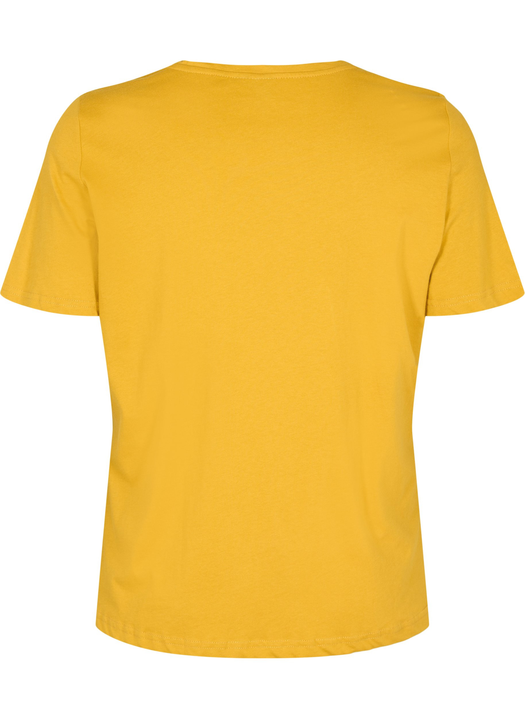 Lyhythihainen puuvillainen t-paita painatuksella, Harvest Gold, Packshot image number 1