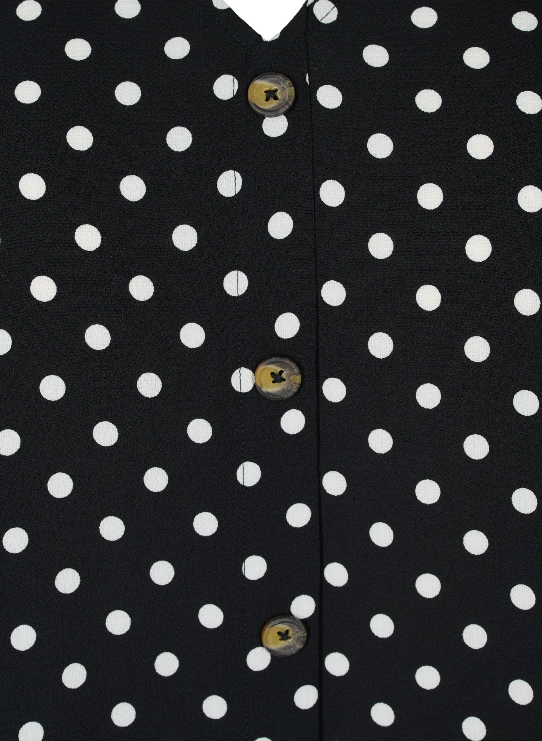 Viskoosipusero kuosilla ja napeilla, Black Dot, Packshot image number 2