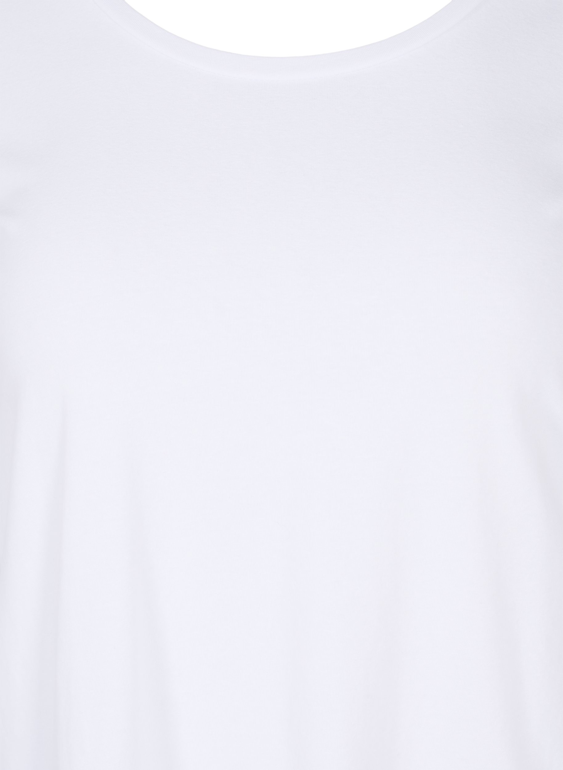 Basic t-paita 3/4 hihoilla, Bright White, Packshot image number 2