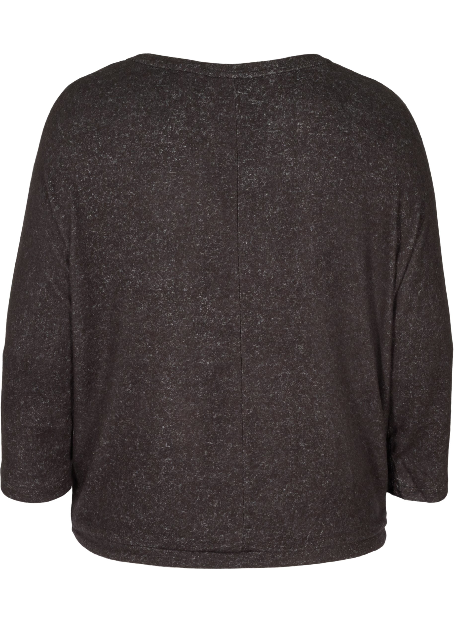 Meleerattu pusero säädettävällä helmalla, Dark Grey Melange, Packshot image number 1