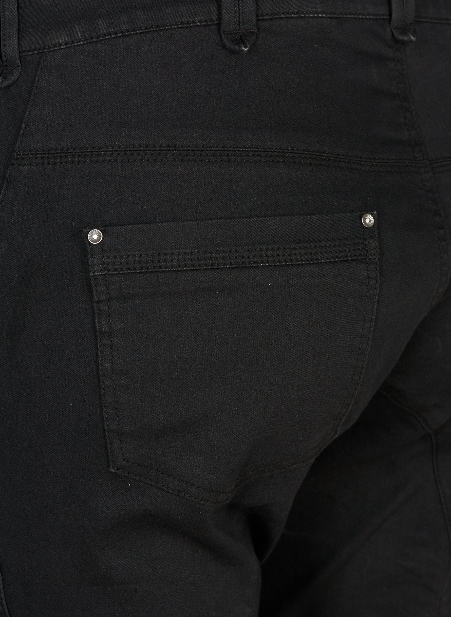 Slim fit farkkucaprit taskuilla, Black, Packshot image number 3