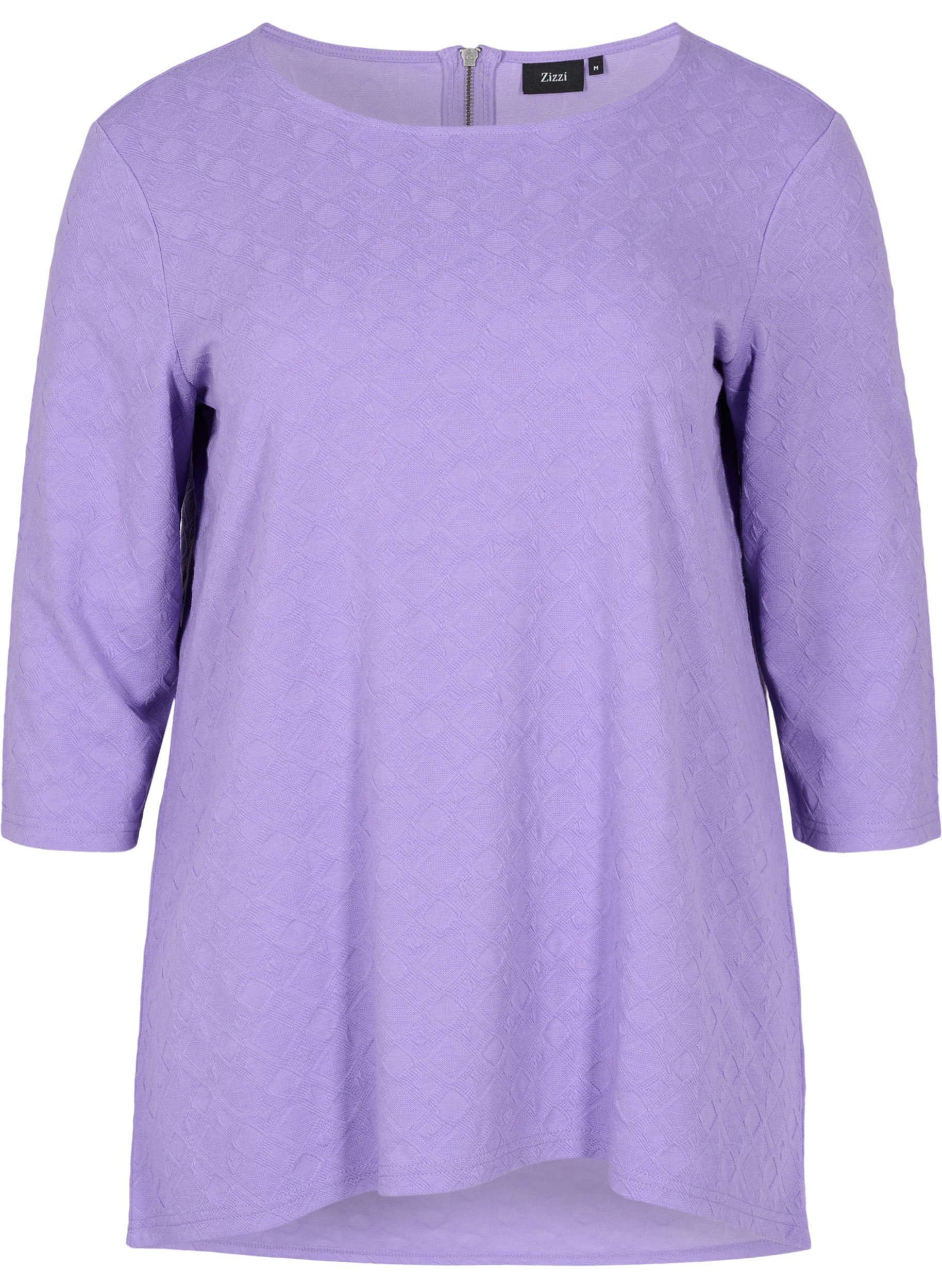 Pitkä pusero pyöreällä pääntiellä ja 3/4-hihoilla, Paisley Purple, Packshot image number 0