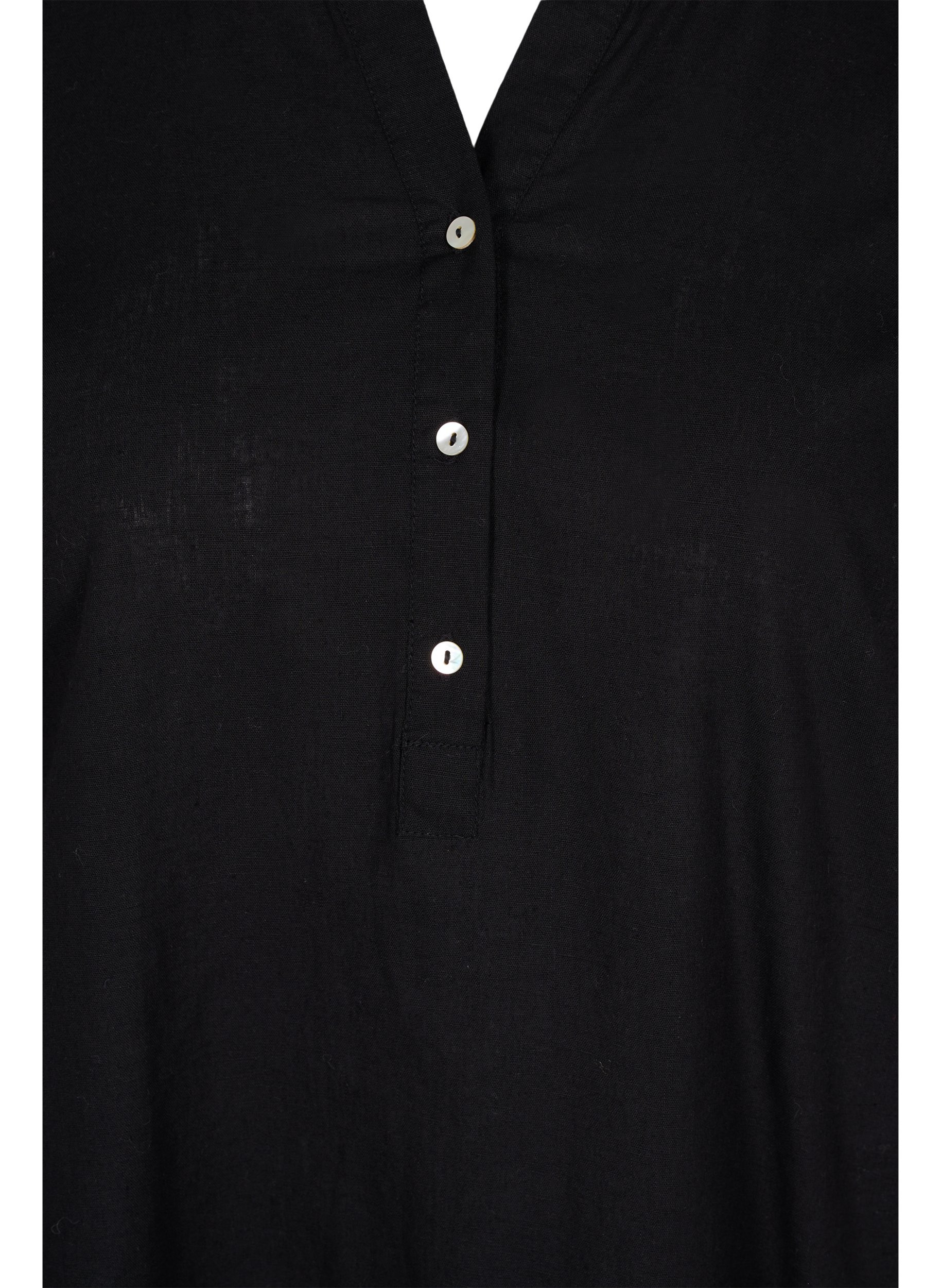 Pitkä paitamekko lyhyillä hihoilla, Black, Packshot image number 2
