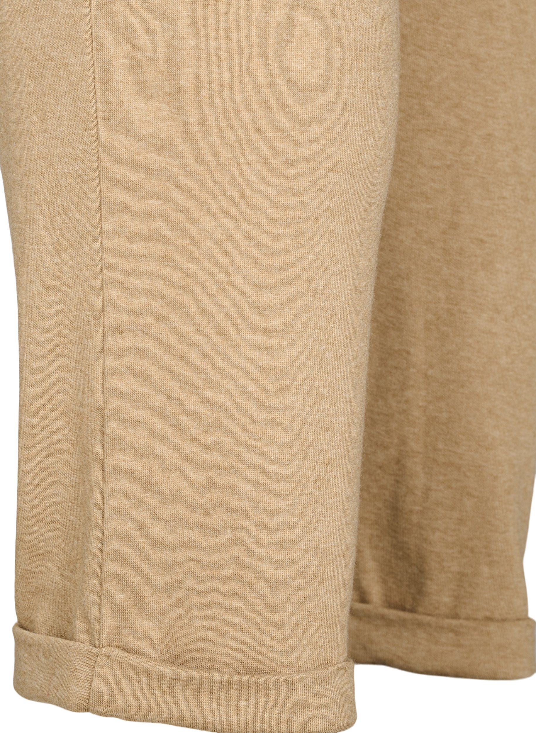 Meleeratut housut nyörillä ja taskuilla , Beige Melange, Packshot image number 3