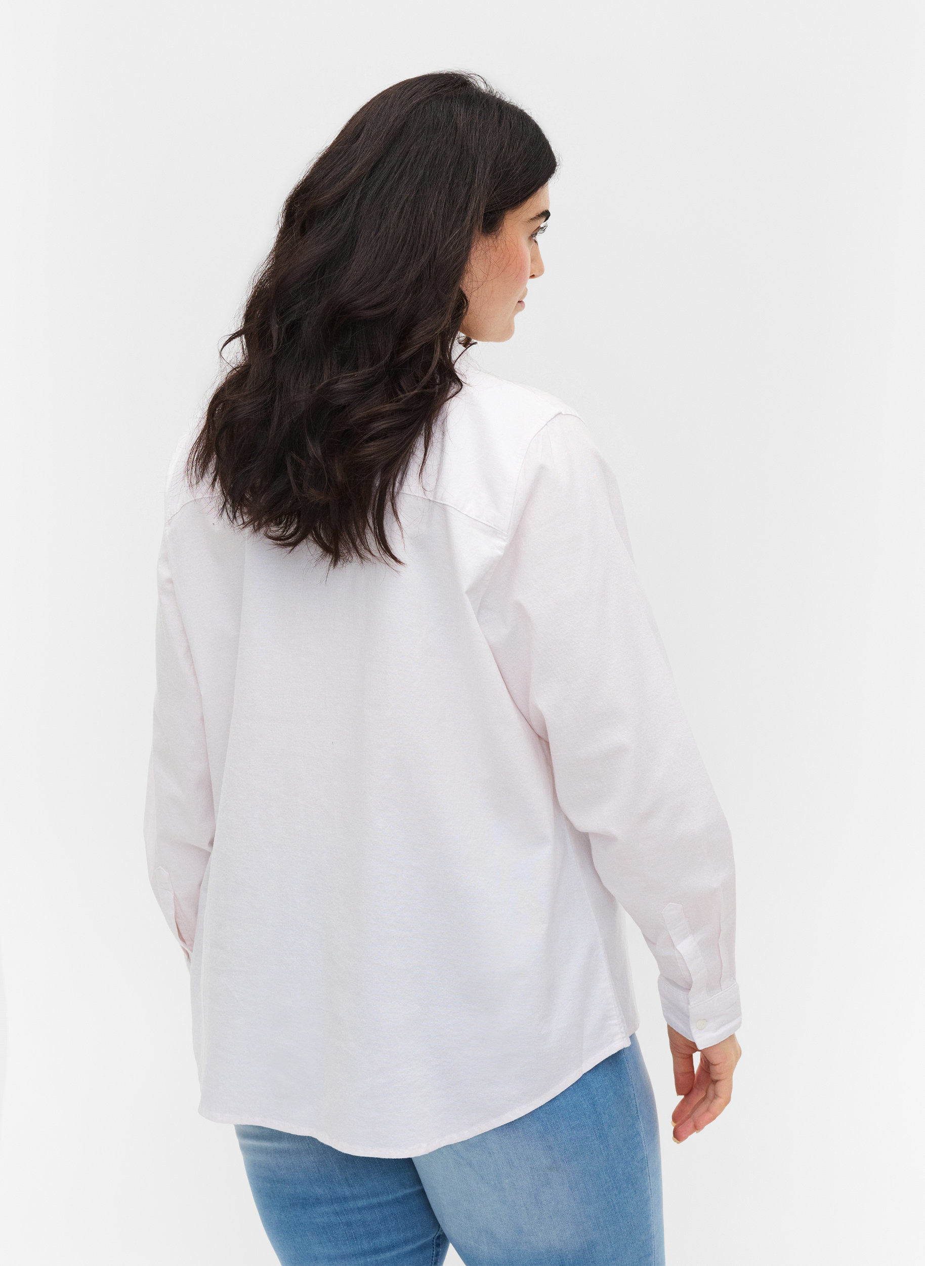 Pitkähihainen paita puuvillasta , Bright White, Model