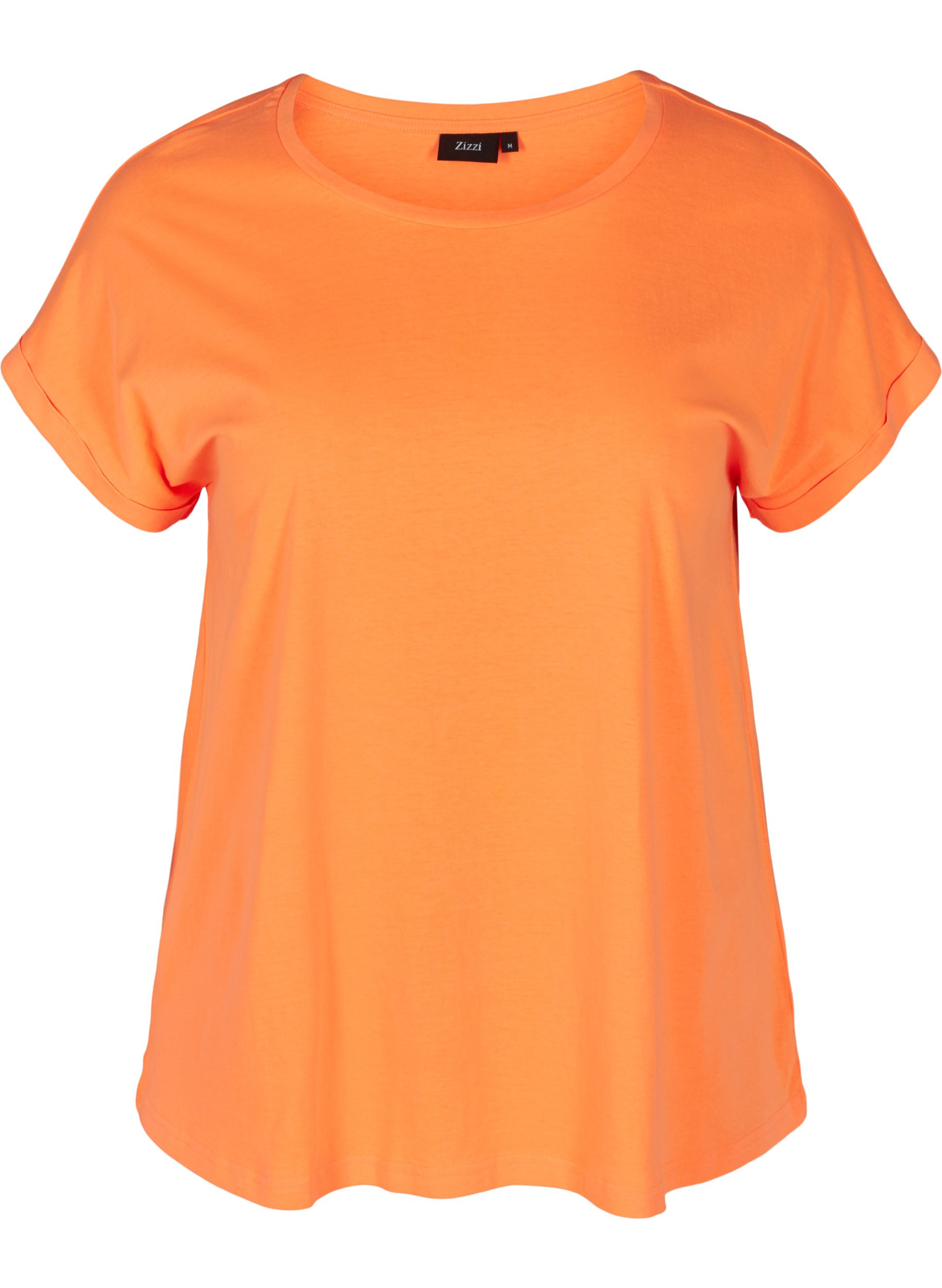 Neonvärinen t-paita puuvillasta, Neon Coral, Packshot image number 0