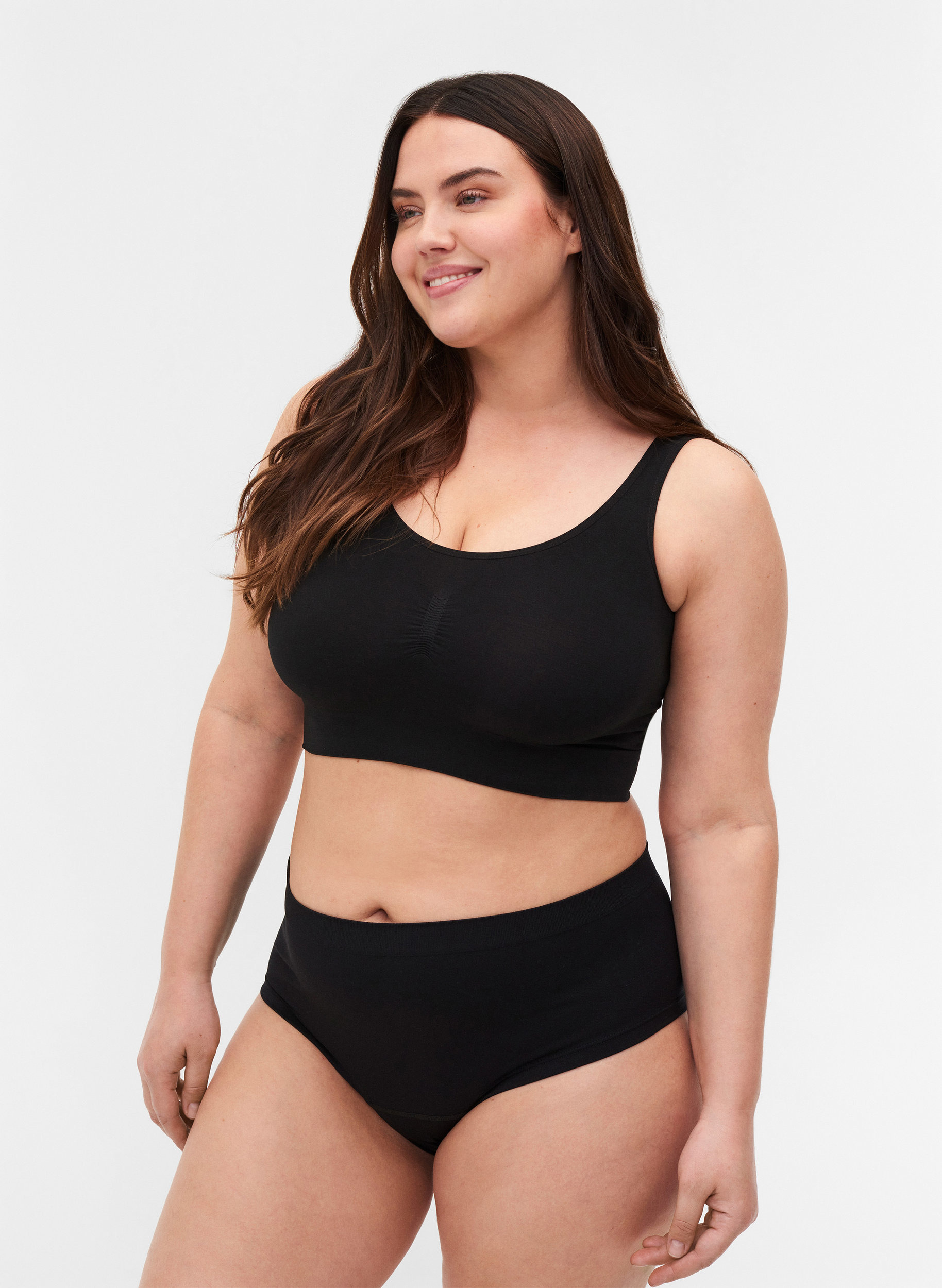 Hipsteralushousut 2-pack, normaali vyötärö, Black, Model