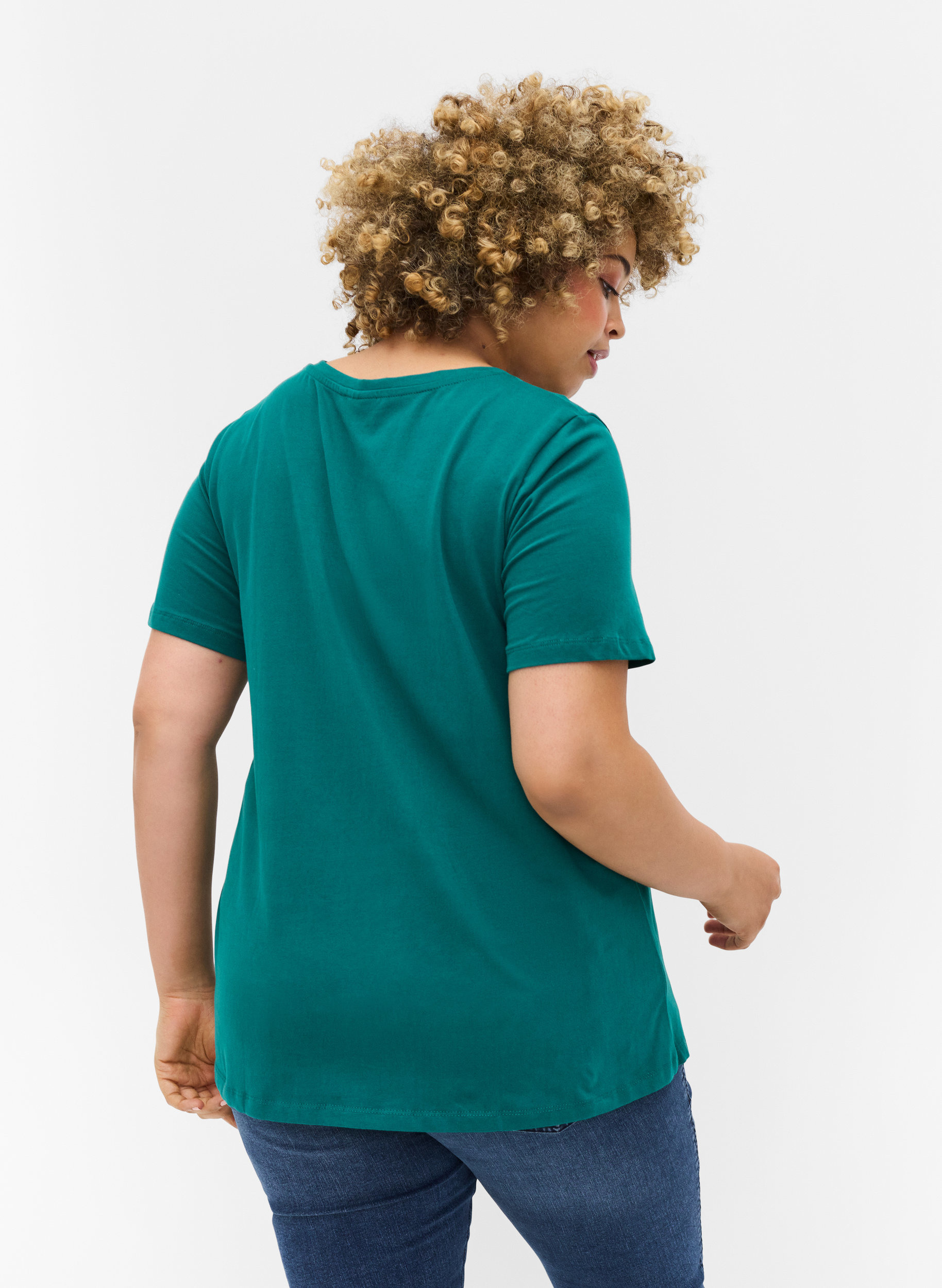 Perus T-paita, Teal Green, Model image number 1
