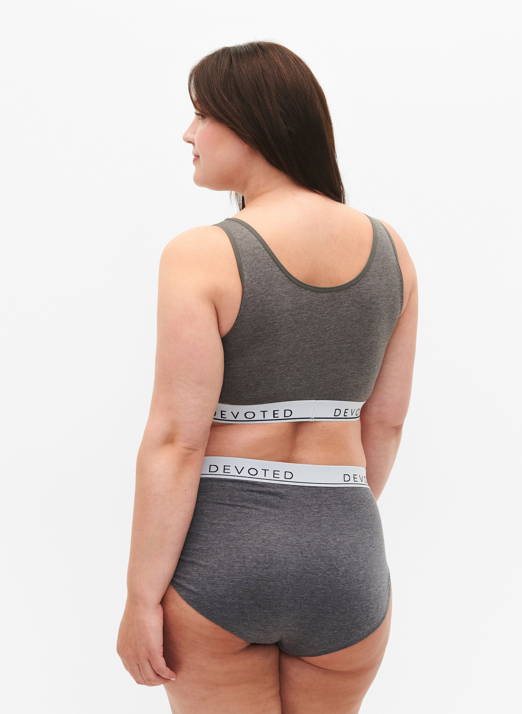 Meleeratut alushousut normaalilla vyötäröllä, Medium Grey Melange, Model
