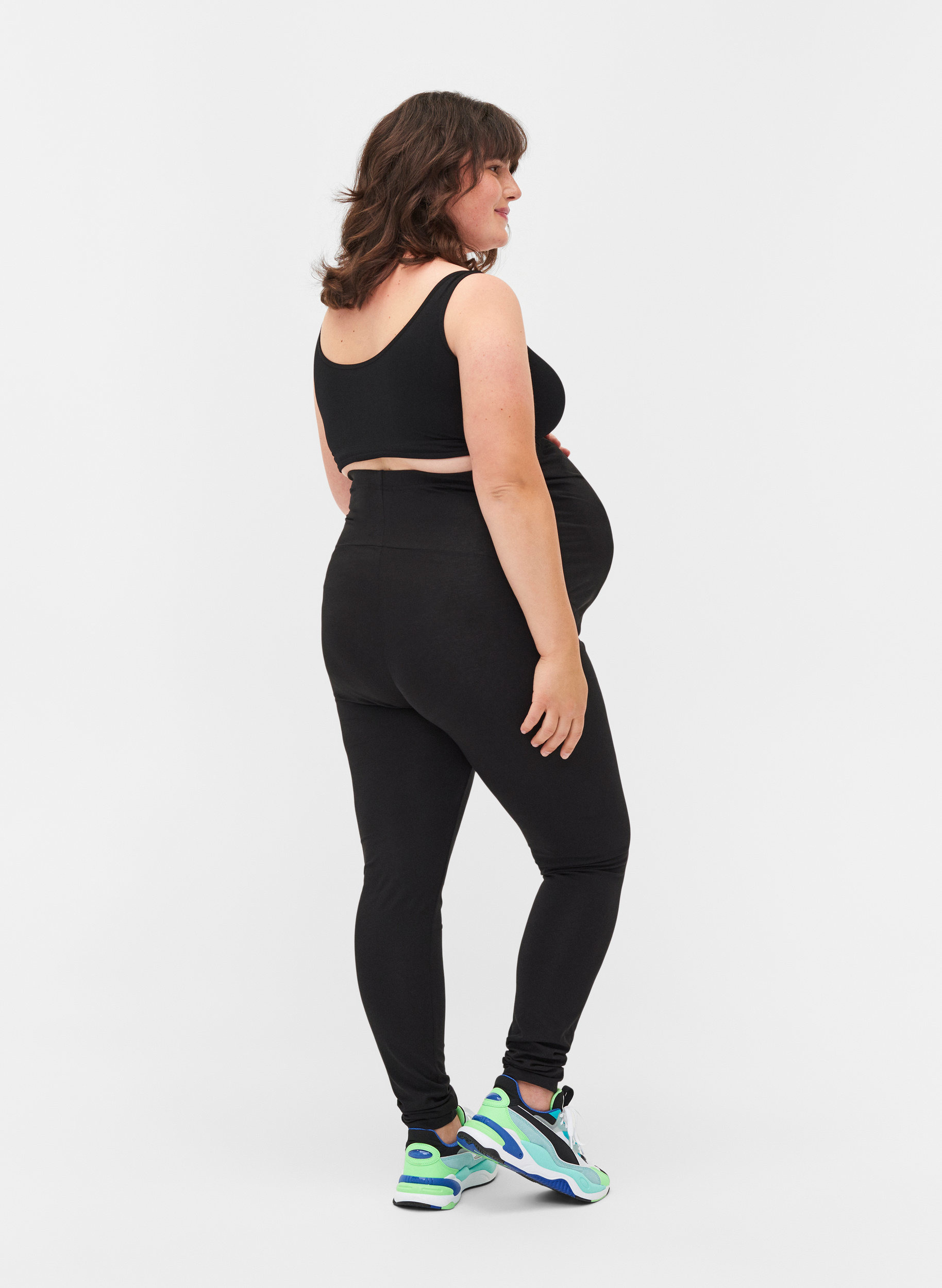 Äitiyslegginssit puuvillasekoitteesta , Black, Model